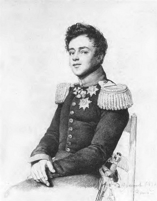 Portrait of Grand Duke Mikhail Pavlovich. 1819. B., um. c. 36. 9h27. 3. GTG, Orest Adamovich Kiprensky
