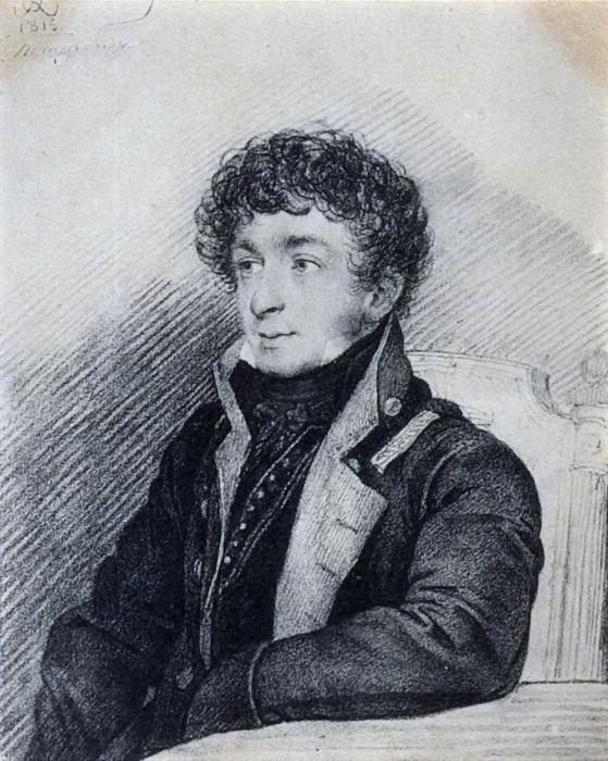Portrait of Konstantin Batyushkov. 1815. B., um. c. 22. 5h18. 5. GLM, M., Orest Adamovich Kiprensky