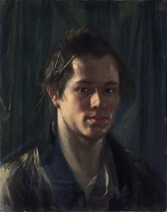 Self-portrait With brushes behind the ear, Orest Adamovich Kiprensky