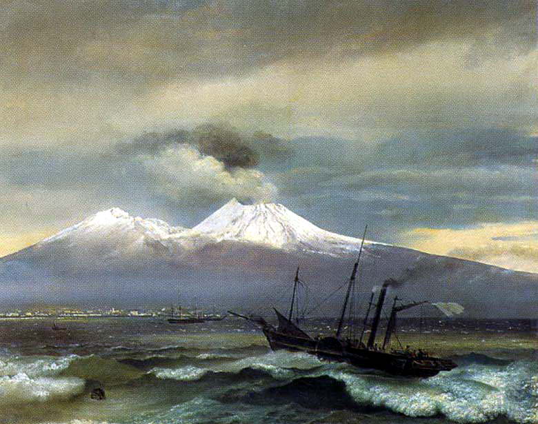 Kind of Vesuvius in the winter. 1830. Petrodvorets, Orest Adamovich Kiprensky