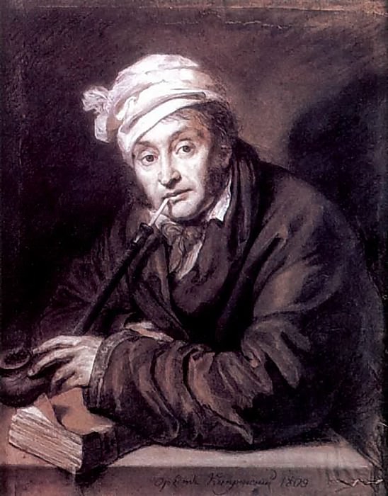 Portrait of Alexei Vladimirovich Davydov. 1809. B. cinnamon. , Um. K., chalk. 60h47. GMF, M., Orest Adamovich Kiprensky