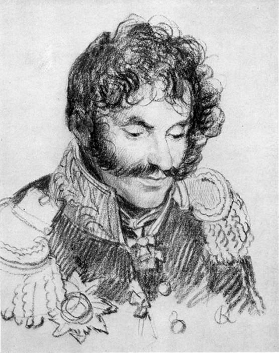 Portrait of General EI Chaplits. 1813. B., um. c. 23. 8x18. 9. GTG, Orest Adamovich Kiprensky