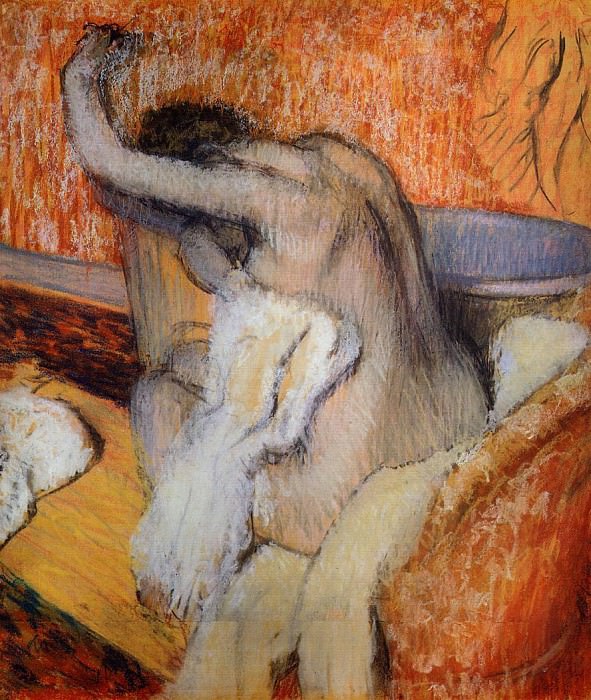 After the Bath Woman Drying Herself, Edgar Degas