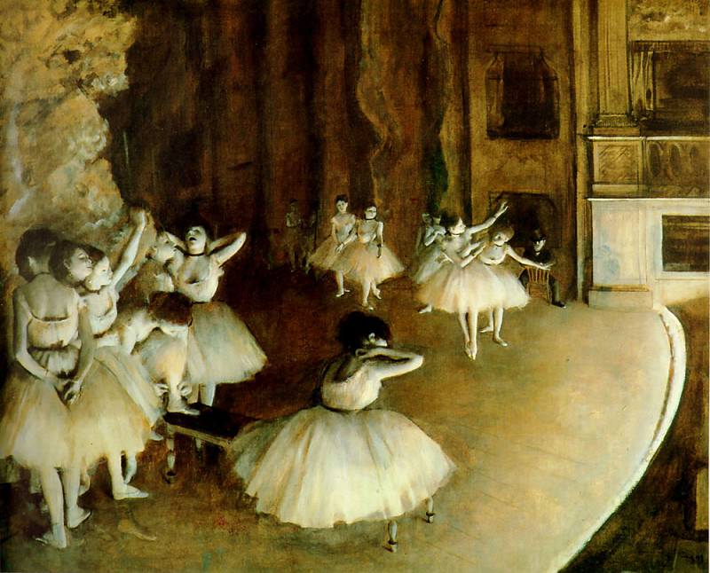 Генеральная репетиция балета на сцене, Эдгар Дега