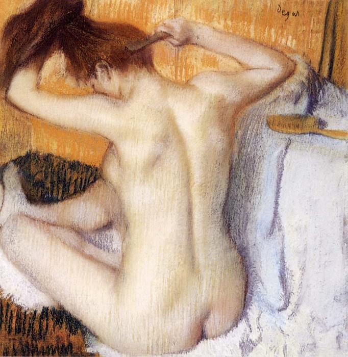 Женщина, расчесывающая волосы, Эдгар Дега