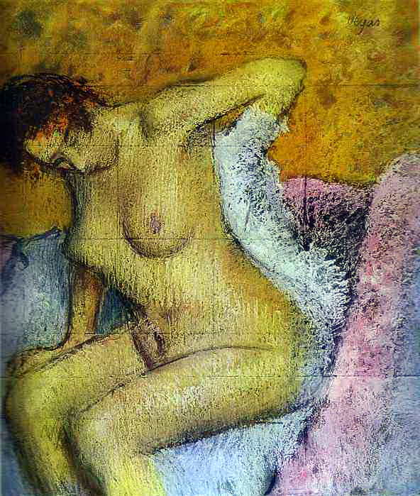 Женщина, вытирающаяся после ванны, Эдгар Дега