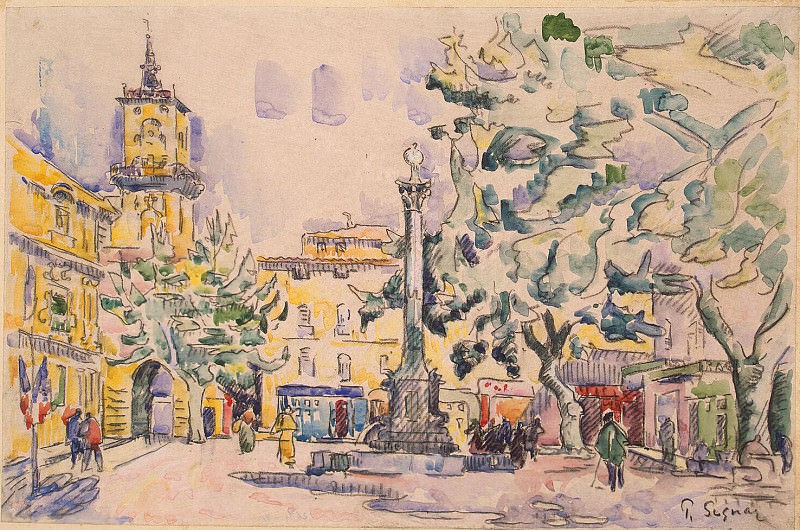 Signac, Paul. Area of Town Hall in Aix-en-Provence, Hermitage ~ part 11