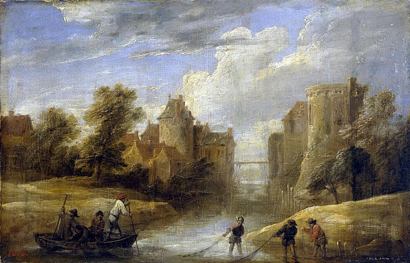 Teniers, David the Younger. Landscape with fishermen, Hermitage ~ part 11