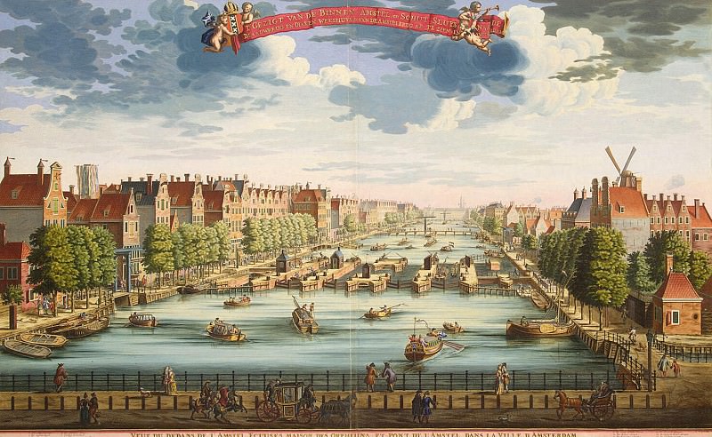 Stopendal, Daniel. View of Amsterdam with a bridge over the river Amstel and the building of an orphanage, Hermitage ~ part 11