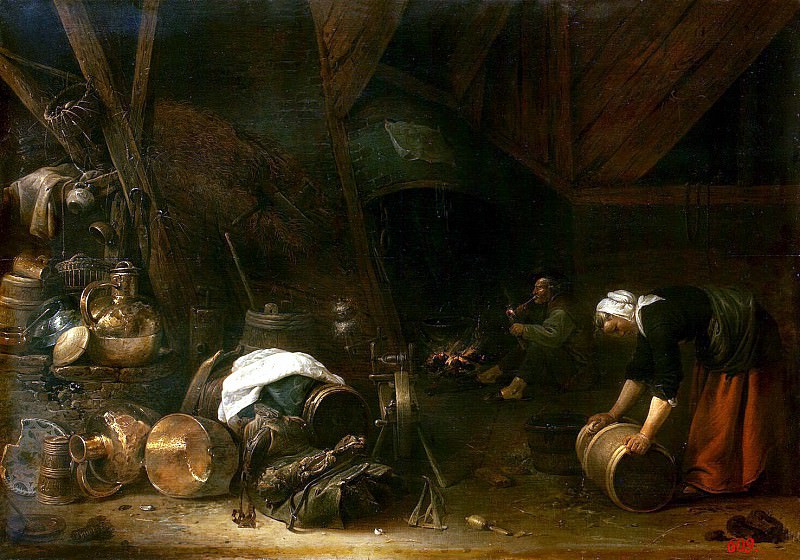 Saftleven, Herman Younger. Internal view of the peasant hut, Hermitage ~ part 11