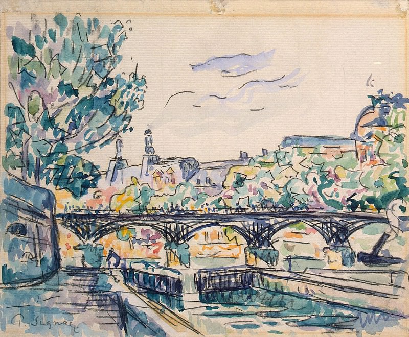 Signac, Paul. River Seine near the Pont des Arts with a view of the Louvre, Hermitage ~ part 11