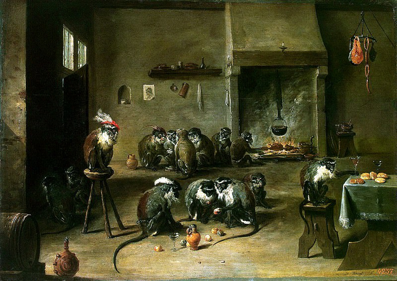 Teniers, David the Younger. Monkeys in the kitchen, Hermitage ~ part 11