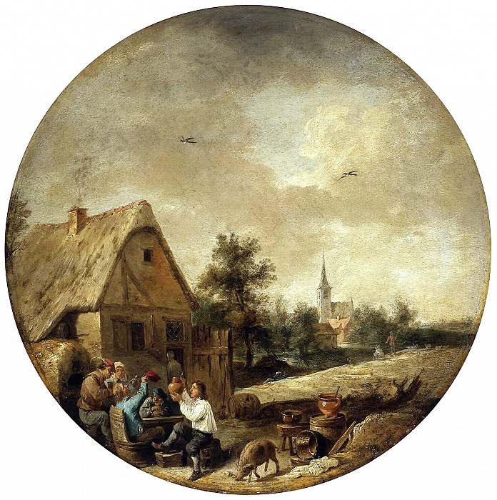 Teniers, David the Younger. Landscape with a village pub, Hermitage ~ part 11