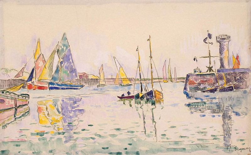 Signac, Paul. Sailboats in the harbor Sables d Ohlone, Hermitage ~ part 11