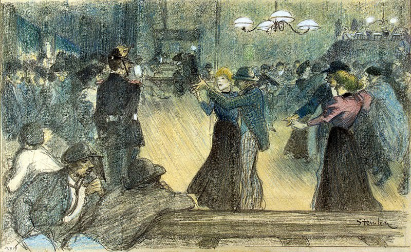 Steinlen, Theophile Alexandre. Ball in the suburbs of Paris, Hermitage ~ part 11