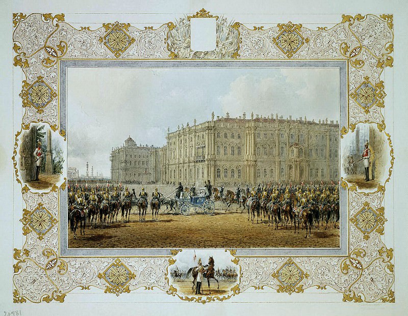 Sadovnikov, Vasily. Wacht-Parade Cavalry Regiment in front of the Winter Palace, Hermitage ~ part 11