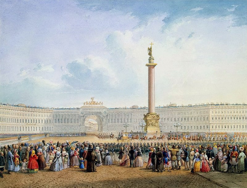 Sadovnikov, Vasily. View of the Palace Square and the General Staff building in St. Petersburg, Hermitage ~ part 11