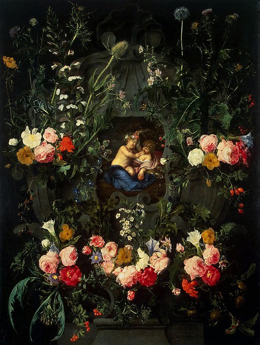 Сегерc, Даниель – Гирлянда цветов, окружающая изображение младенцев Христа и Иоанна, Эрмитаж ~ часть 11