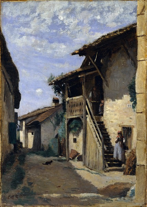 Camille Corot – A Village Street: Dardagny, Metropolitan Museum: part 3