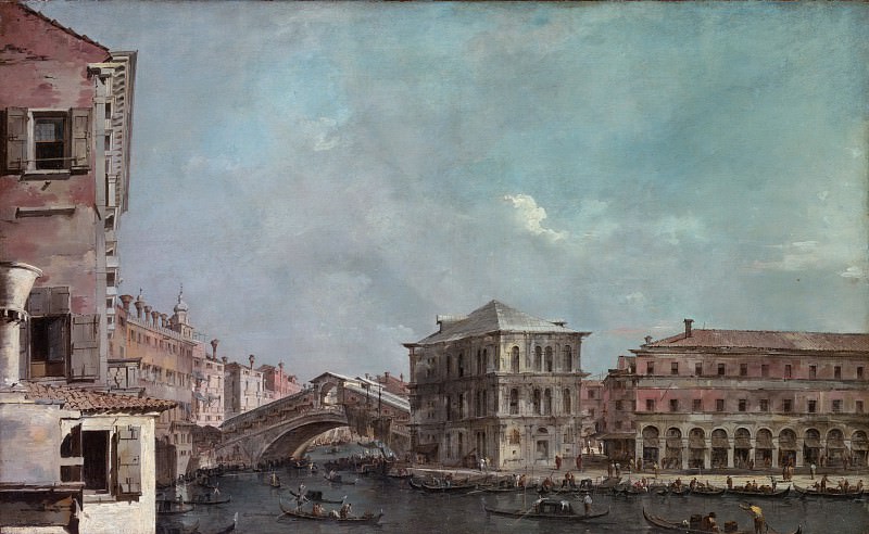 Francesco Guardi – The Grand Canal above the Rialto, Metropolitan Museum: part 3