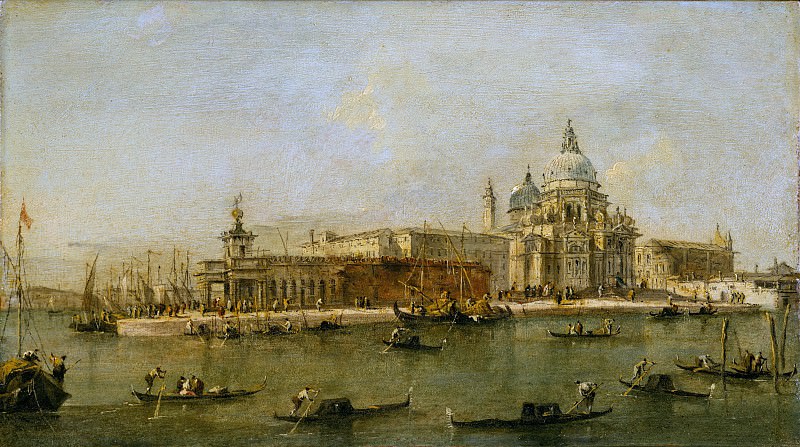 Workshop of Francesco Guardi – Venice: The Dogana and Santa Maria della Salute, Metropolitan Museum: part 3