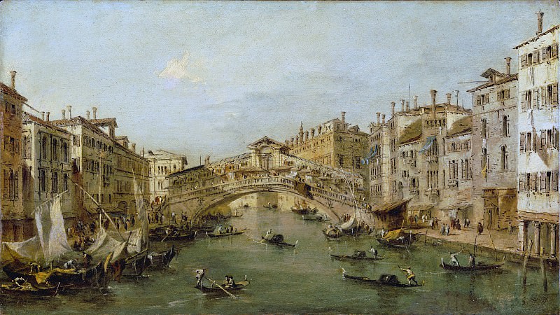 Workshop of Francesco Guardi – Venice: The Rialto, Metropolitan Museum: part 3