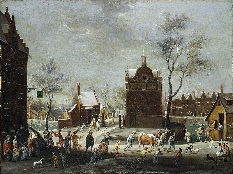 Пеэтер Гизель – Зимний карнавал в небольшом фламандском городе, Музей Метрополитен: часть 3