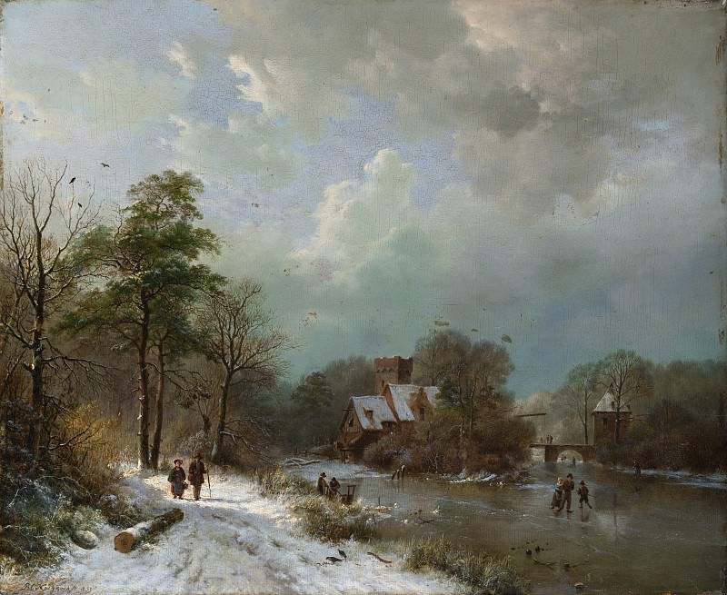 Barend Cornelis Koekkoek – Winter Landscape, Holland, Metropolitan Museum: part 3