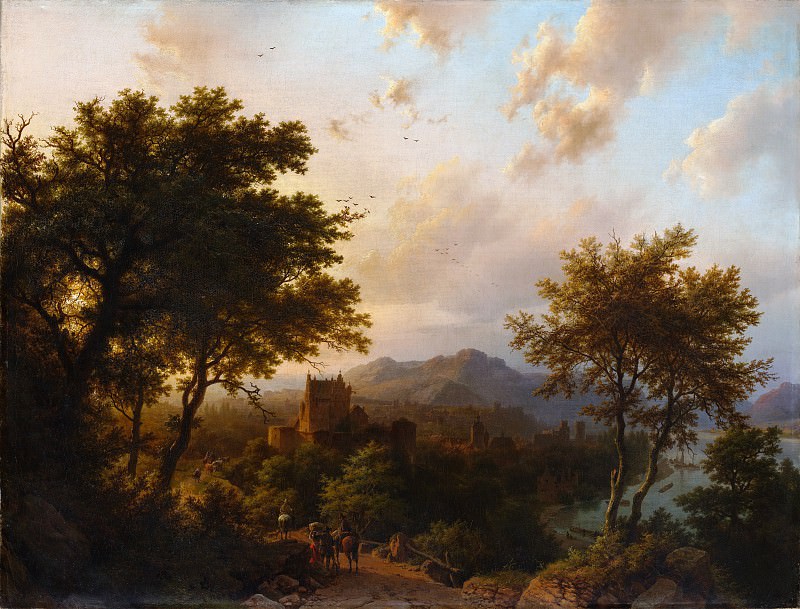 Barend Cornelis Koekkoek – Sunset on the Rhine, Metropolitan Museum: part 3