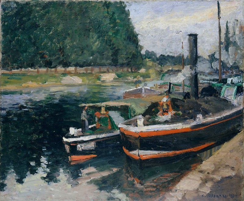 Camille Pissarro – Barges at Pontoise, Metropolitan Museum: part 3
