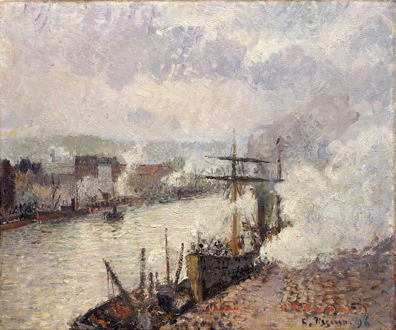 Camille Pissarro – Steamboats in the Port of Rouen, Metropolitan Museum: part 3