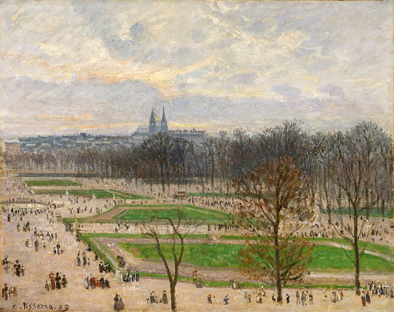 Camille Pissarro – The Garden of the Tuileries on a Winter Afternoon, Metropolitan Museum: part 3