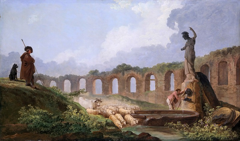 Hubert Robert – Aqueduct in Ruins, Metropolitan Museum: part 3