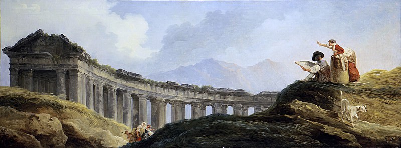 Hubert Robert – A Colonnade in Ruins, Metropolitan Museum: part 3