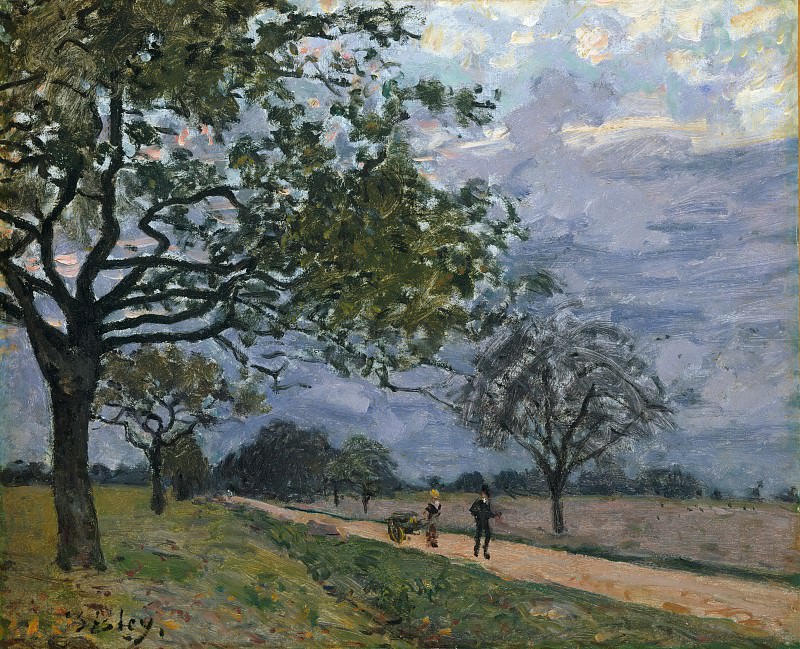 Alfred Sisley – The Road from Versailles to Louveciennes, Metropolitan Museum: part 3