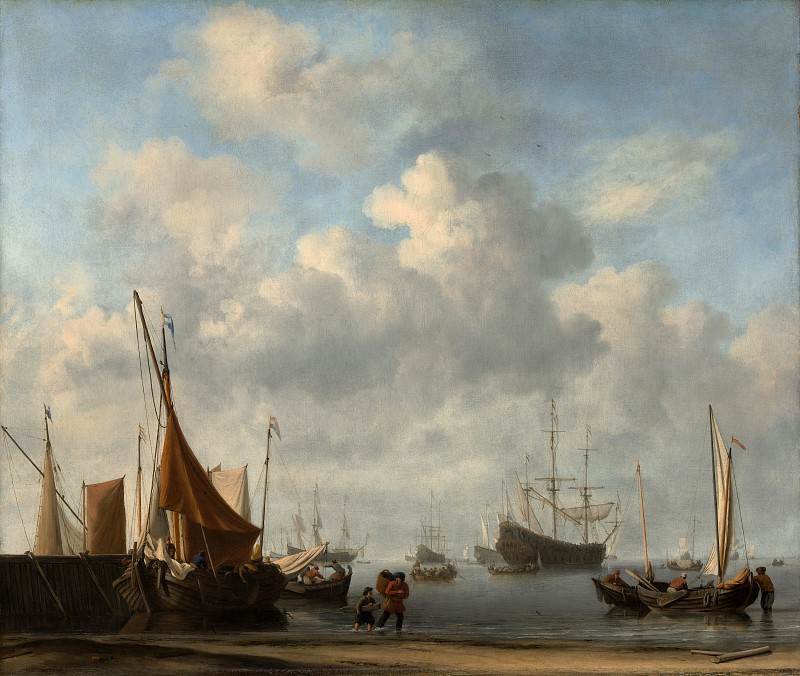 Willem van de Velde II – Entrance to a Dutch Port, Metropolitan Museum: part 3
