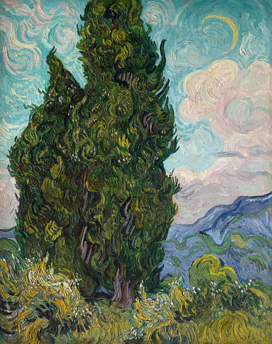 Vincent van Gogh – Cypresses, Metropolitan Museum: part 3