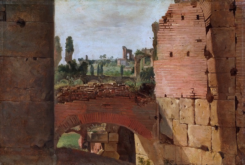 German Painter, early 19th century – View from the Colosseum towards the Palatine, Metropolitan Museum: part 3