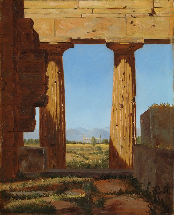 Constantin Hansen – Columns of the Temple of Neptune at Paestum, Metropolitan Museum: part 3