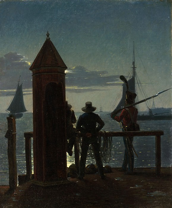 Martinus Rørbye – View from the Citadel Ramparts in Copenhagen by Moonlight, Metropolitan Museum: part 3