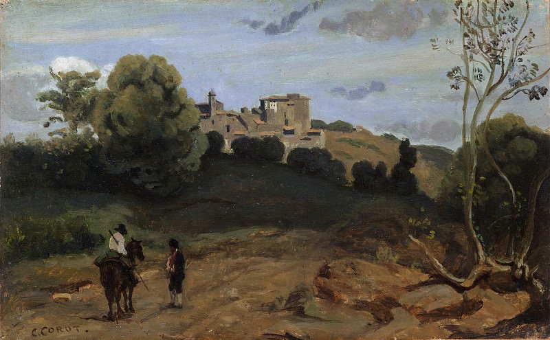 Camille Corot – View of Genzano with a Rider and Peasant, Metropolitan Museum: part 3
