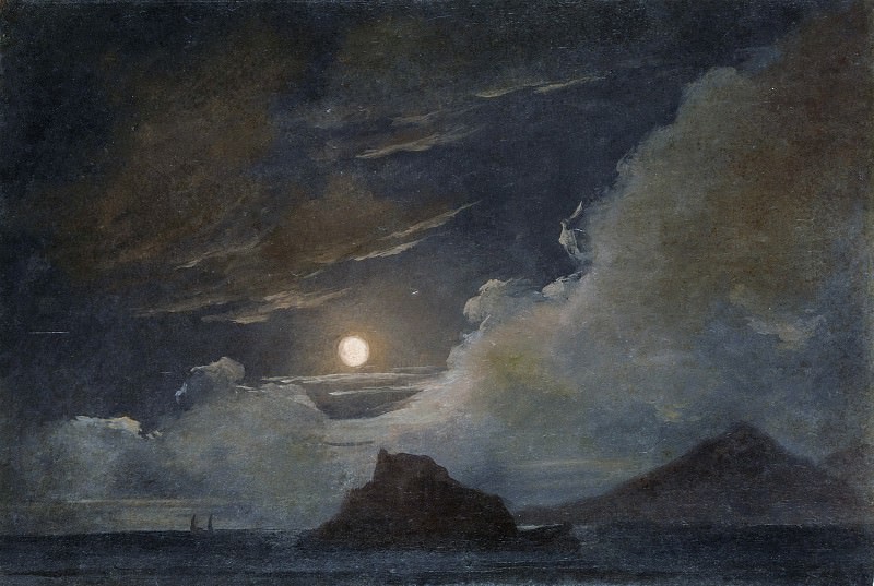 Pierre-Henri de Valenciennes or Circle – Ischia and the Bay of Naples by Moonlight, Metropolitan Museum: part 3