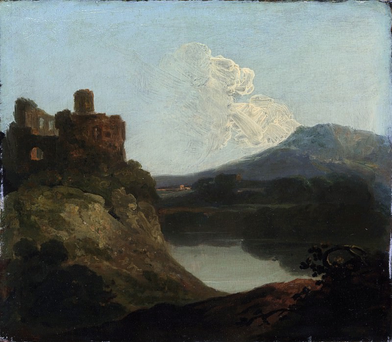 Ричард Уилсон – Валлийский пейзаж с разрушенного замка на озере, Музей Метрополитен: часть 3