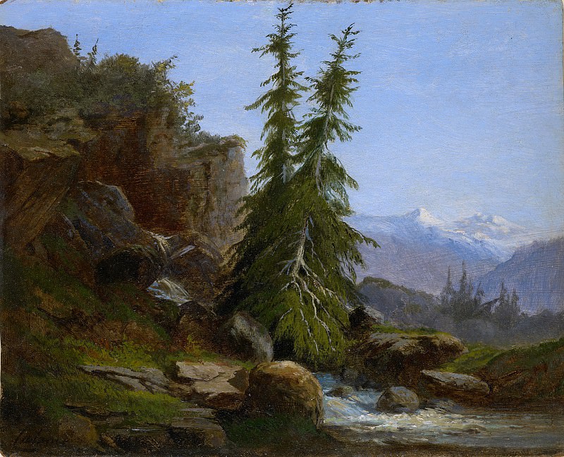 Alexandre Calame – Mountain Landscape, Valais, Switzerland, Metropolitan Museum: part 3