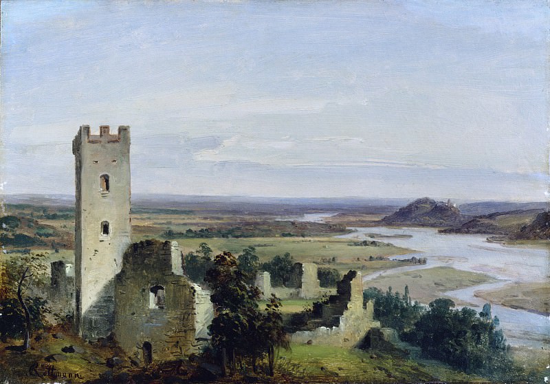 Carl Rottmann – River Landscape with Castle Ruins, Metropolitan Museum: part 3