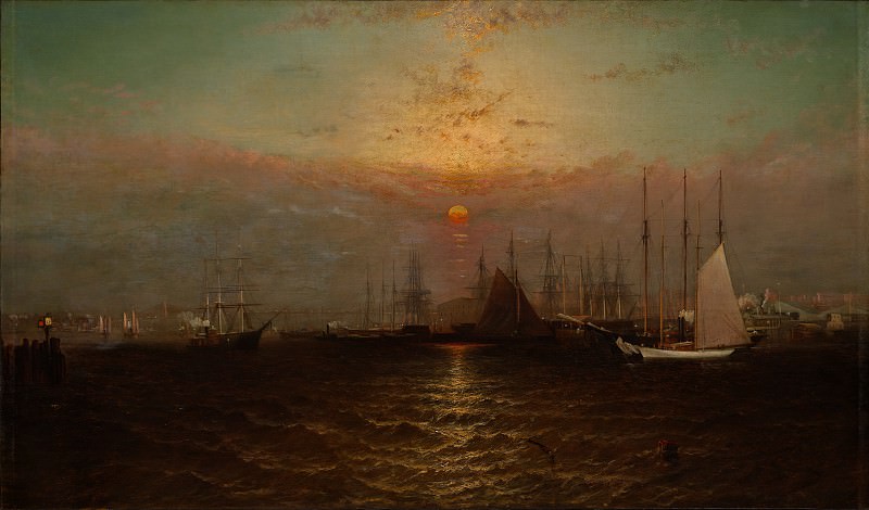 G. Baker – New York Harbor with Brooklyn Bridge, Metropolitan Museum: part 3