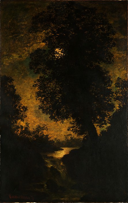 Ralph Albert Blakelock – A Waterfall, Moonlight, Metropolitan Museum: part 3