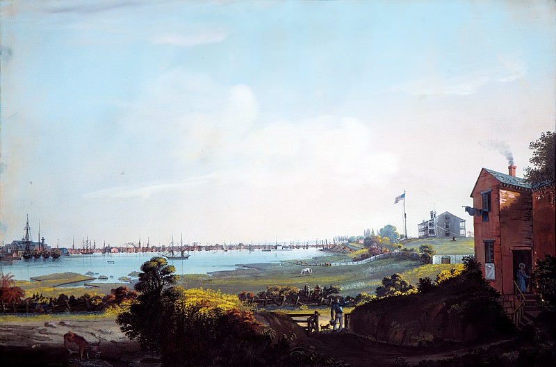 Nicolino Calyo , Naples 1799–1884 New York City) – View of the City of New York and the Marine Hospital Taken from Wallabout, Metropolitan Museum: part 3