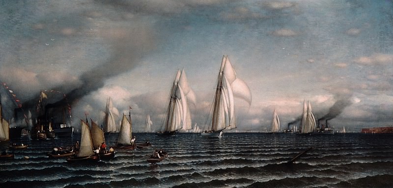 Samuel Colman – Finish—First International Race for America’s Cup, August 8, 1870, Metropolitan Museum: part 3