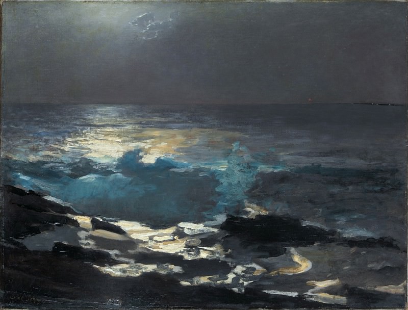 Winslow Homer – Moonlight, Wood Island Light, Metropolitan Museum: part 3